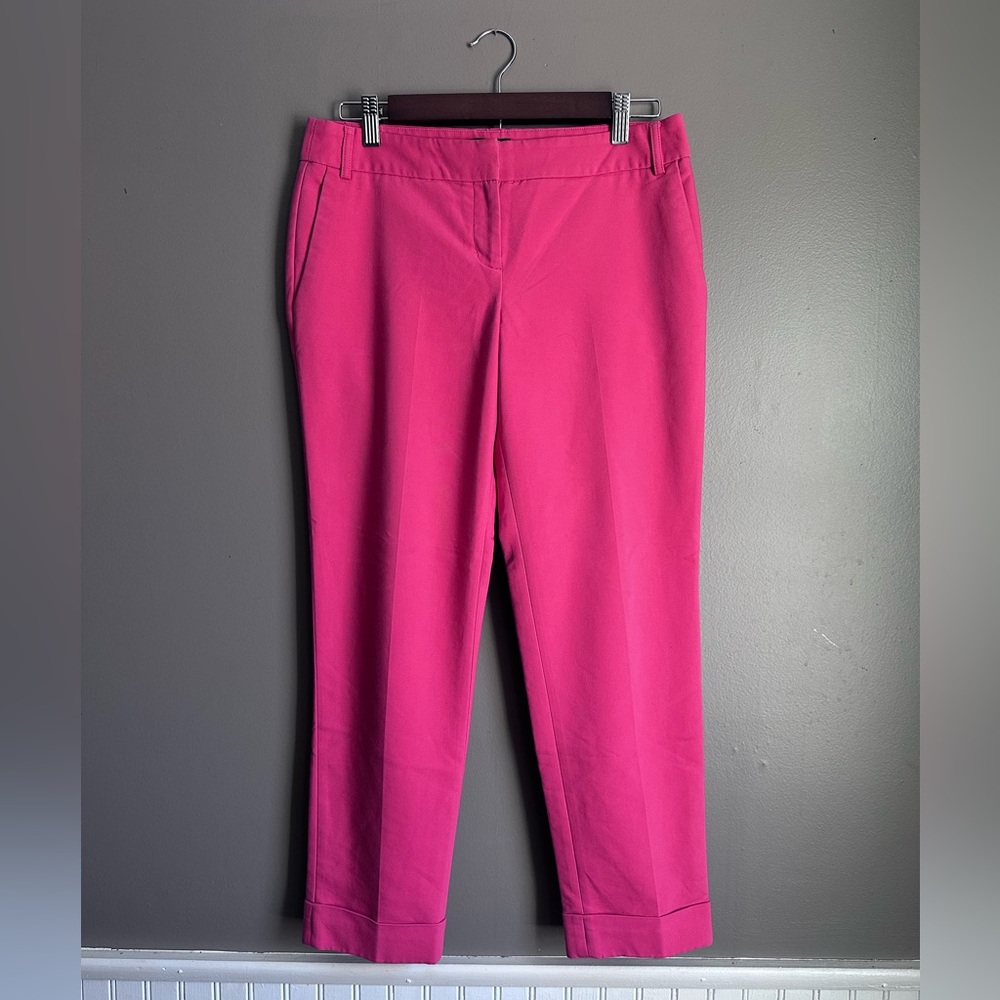 Express Women’s Dress Pants Size 2 Cropped Editor Cuff Trousers Pink Coral